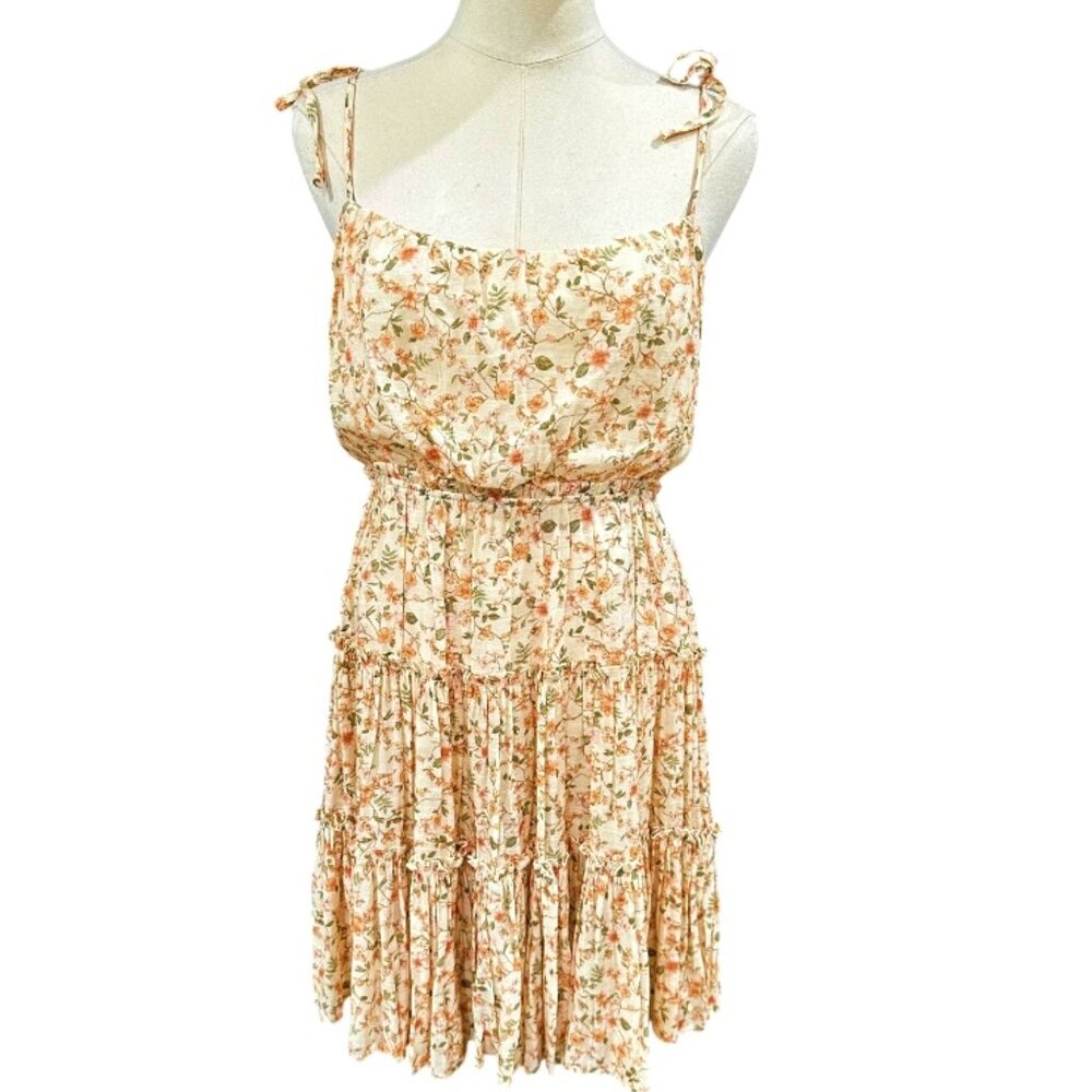 E and M Floral Ruffled Babydoll Dress Size M Tiered Y2K Cottagecore Feminine